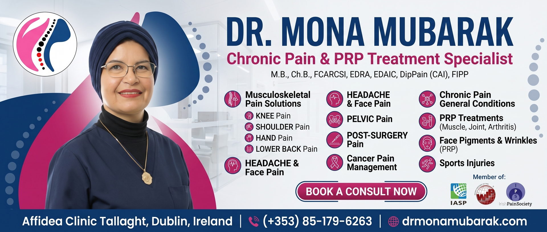 Dr Mona Mubarak Pain Clinic Contact Us